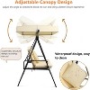 Acekool 3-Person Patio Swing - White Outdoor Chair with Adjustable Canopy - 3 of 4