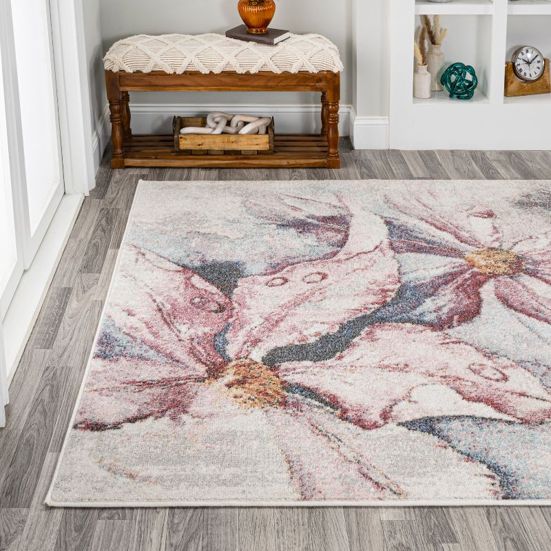 Pastello Modern Abstract Muted Flowers Area Rug - JONATHAN Y, 5 of 12