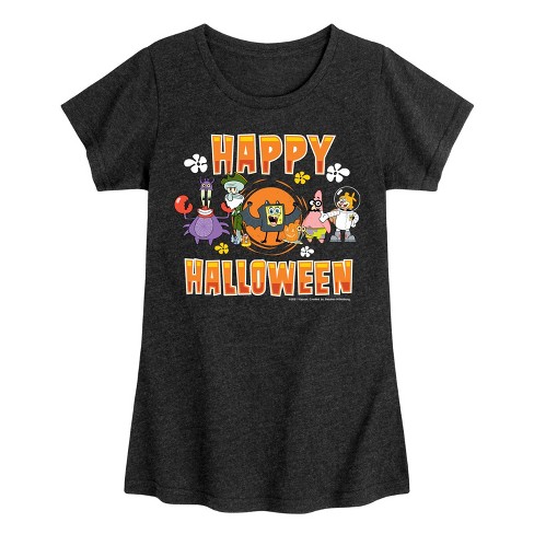 Girls' - SpongeBob SquarePants - Happy Halloween Fitted Short Sleeve Graphic T-Shirt - image 1 of 4