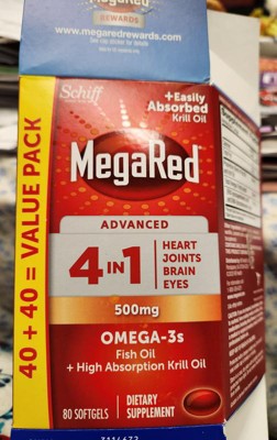 Megared Advanced 4 in 1 Omega 3 Fish Oil 500mg Softgels 80ct