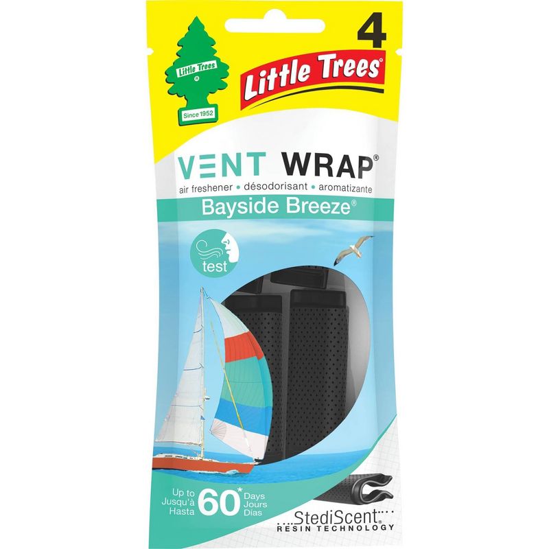 Little Trees 4pk Vent Wrap Bayside Breeze Air Fresheners, 1 of 5