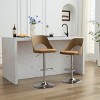 Modern Polyurethane Leather Height Bar Stool With Backrest Set of 2,360˚ Swivel Stool,Modern Stool Bar,Height Counter Stool-Cuddlewood - 2 of 4