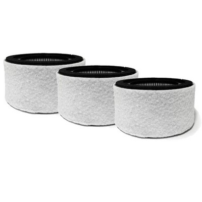 Nispira 3-in-1 True HEPA Carbon Filter Replacement Compatible with Crane Air Purifier EE-5067, 3 Packs