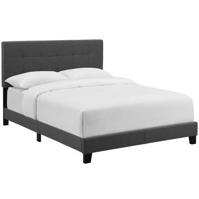 Modway Amira King Upholstered Fabric Bed - Gray