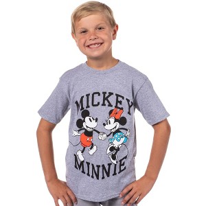 Disney Mickey Mouse Little Boys' Minnie And Mickey Holding Hands Kids T-Shirt - 1 of 4