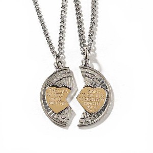 Silver Plated Mizpah Gold Plated Hearts Necklace 36-1523P - 1 of 1