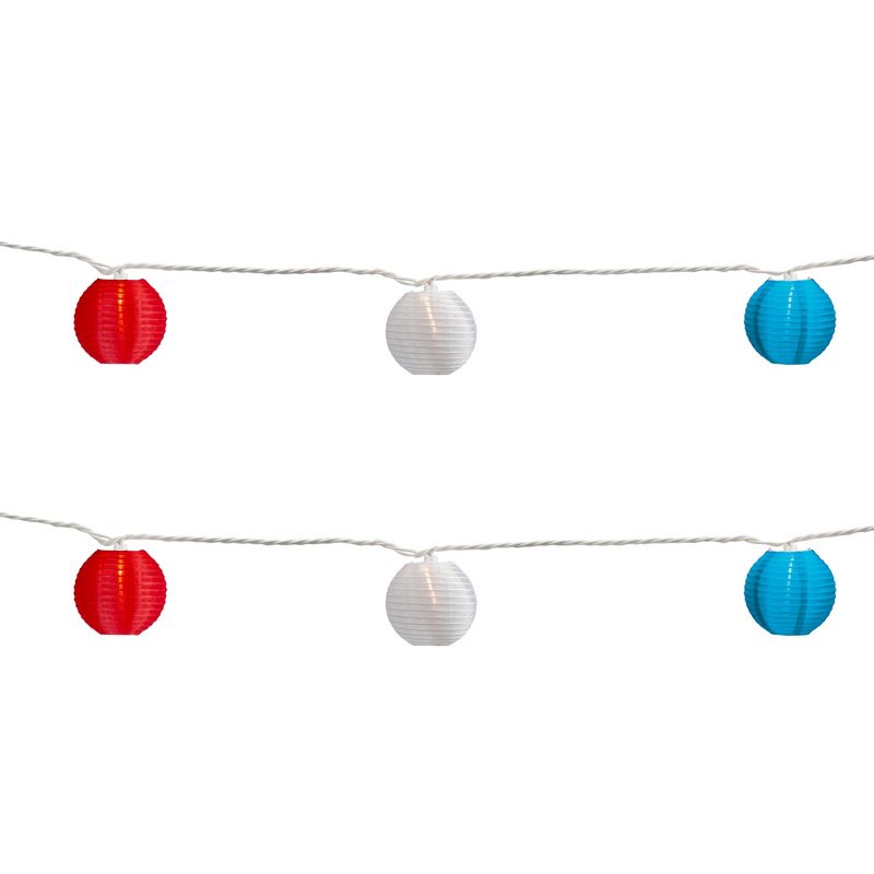 Northlight 10-Count Patriotic Paper Lantern Lights, 8.5ft White Wire, 4 of 9