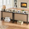 KTMBDW 2 Pack Narrow Console Sofa Table with Power Outlets, Long Couch Table with Metal Frame and Charge Station with 6.5’ Extension Cord for Hallway - 3 of 4