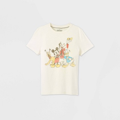Boys Mickey Friends Short Sleeve Graphic T Shirt Off White Disney Store Target - t shirt red cat roblox roblox