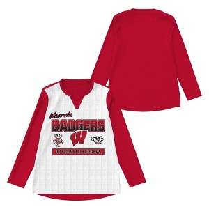 NCAA Wisconsin Badgers Girls' Long Sleeve Fashion T-Shirt - 1 of 3