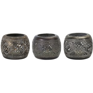 Punched Metal Candle Holder Set of 6, 4" Decorative Votive Cups by Melrose - 1 of 3
