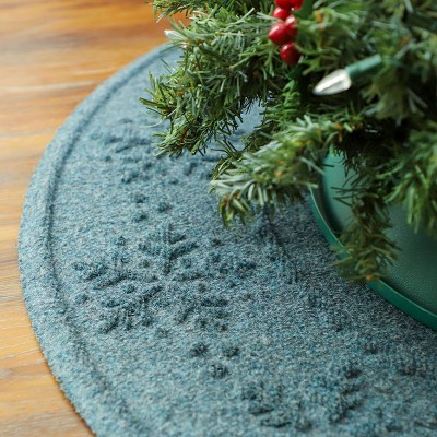 Bluestone Round Snowflake WaterHog Tree Skirt Mat