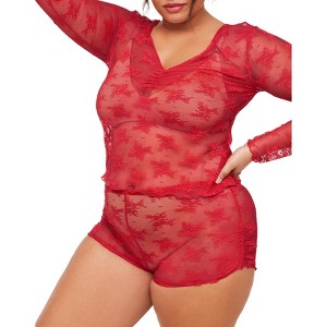 Adore Me Women's Gwendlyn Long Sleeve Tee Lounge - 1 of 4