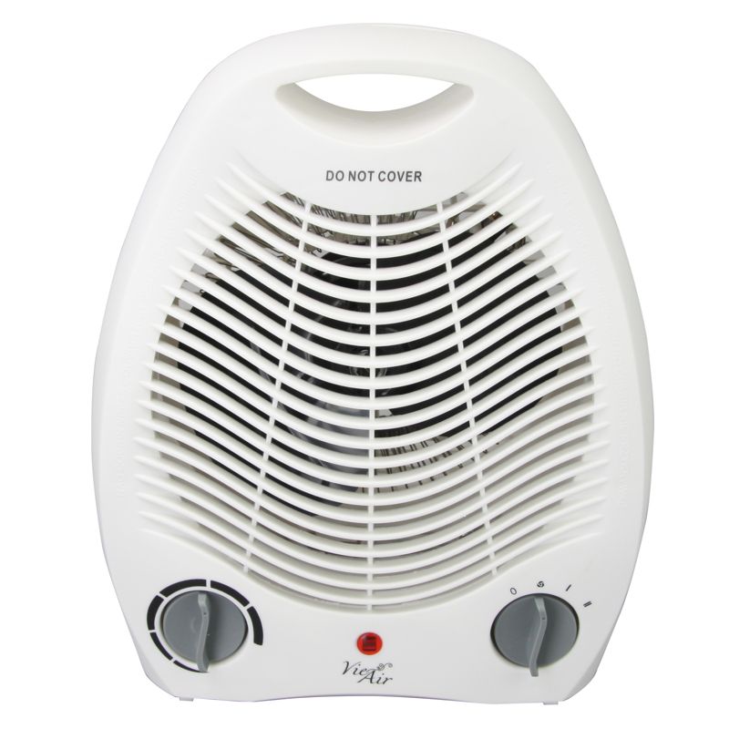 Vie Air 1500W Portable 2 Settings White Office Fan Heater with Adjustable Thermostat, 1 of 6
