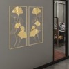 YIYIBYUS Art Wall Sculpture, Golden Ginkgo Leaves Wall Decor with Frame, 2Pcs - 2 of 4