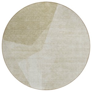 Beige Khaki And Taupe Abstract Washable Indoor Outdoor Area Rug - 1 of 4