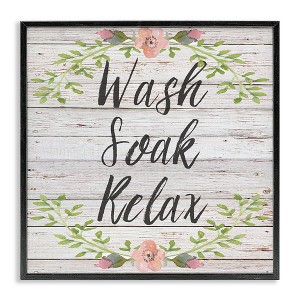 Stupell Industries Floral Wash Soak Relax, 17" x 17" - 1 of 4