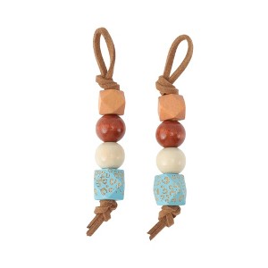 Unique Bargains Leopard Pattern Beads Shoelace Charms 1 Pair - 1 of 4