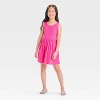 Girls' Rib Tank Dress - Cat & Jack™ Hot Pink - 3 of 3