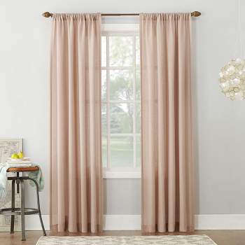 Linen Blend Textured Sheer Rod Pocket Curtain Panel - No. 918