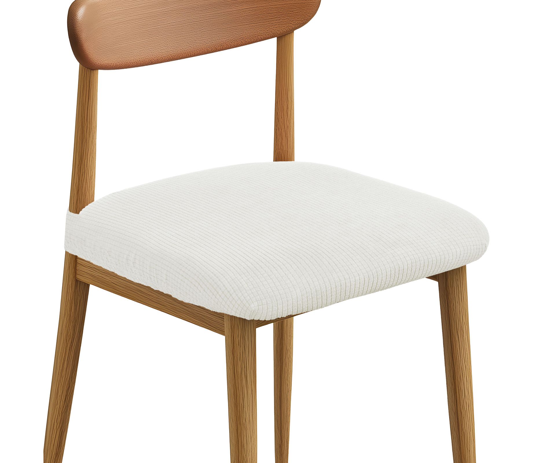 Unique Bargains Washable Stretch Soft Dining Chair Cushion Covers 4 Pcs White