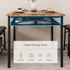 Square Dining Table Set for 4 with Wood Tabletop, 2 Upholstered Chairs & Bench, Heavy-Duty Metal Frame, Storage Dinette Set for Dining Room - 2 of 4