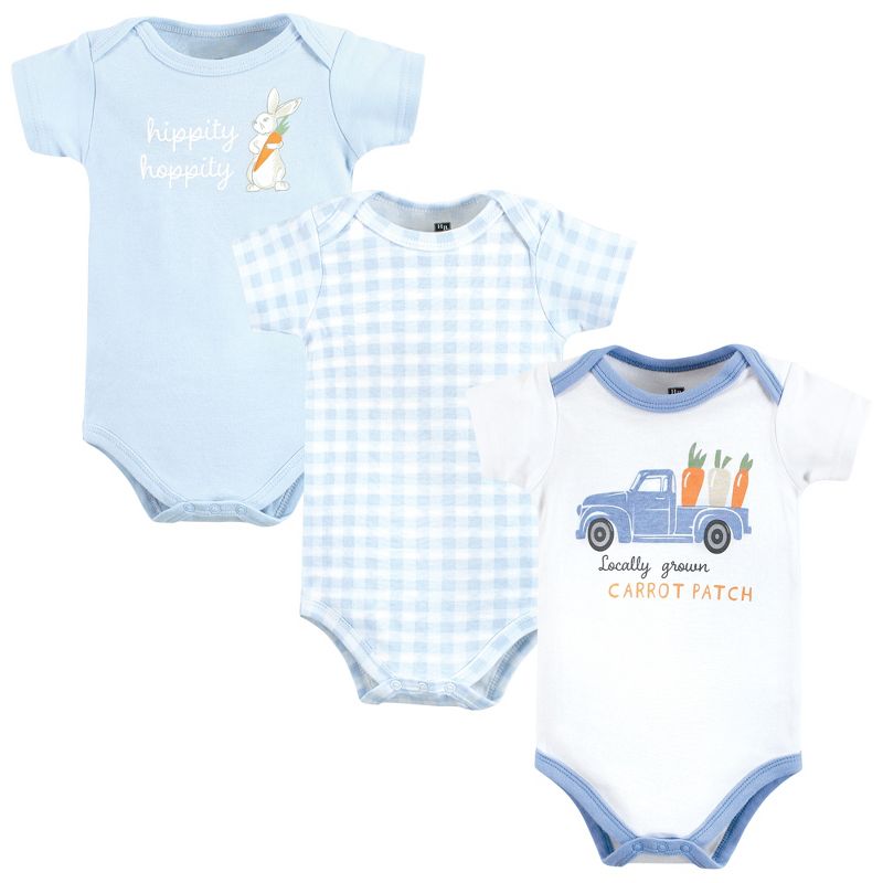 Hudson Baby Cotton Bodysuits, Carrot Patch Truck, 1 of 6