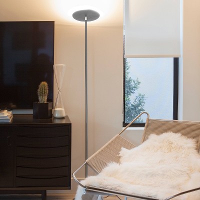Brushed Nickel 67" LED Torchiere Floor Lamp with Voice Control