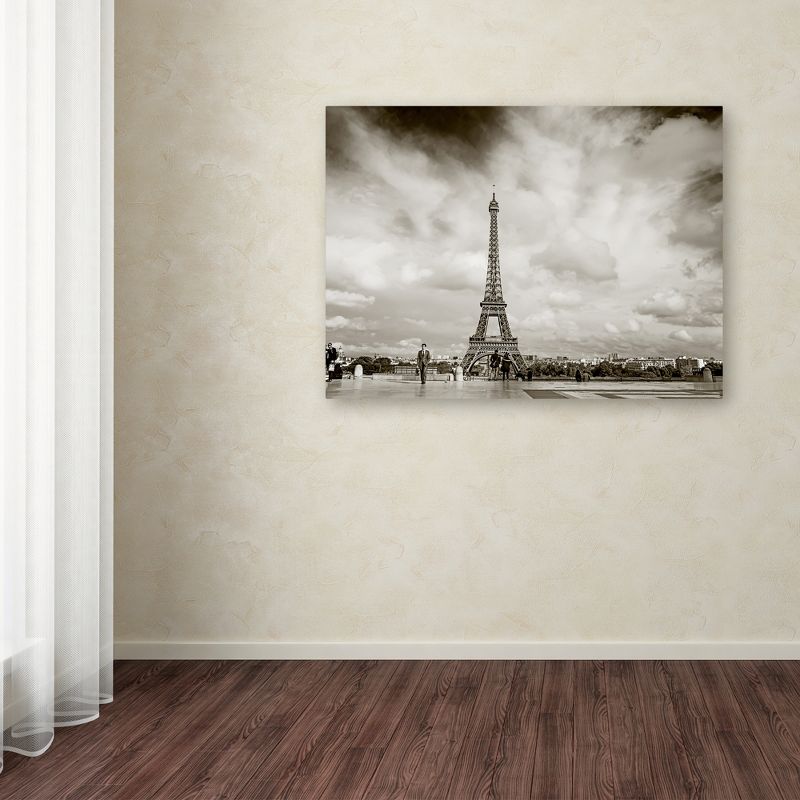 Trademark Fine Art -Preston 'Paris Eiffel Tower and Man' Canvas Art, 3 of 4