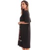 Just Love Womens Nightgown - Short Sleeve Henley Oversized Sleepwear Gown - 2 of 3