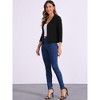 Allegra K Women's Cropped Elegant Sweater Open Front 3/4 Sleeve Knit Casual Cardigan - 3 of 4