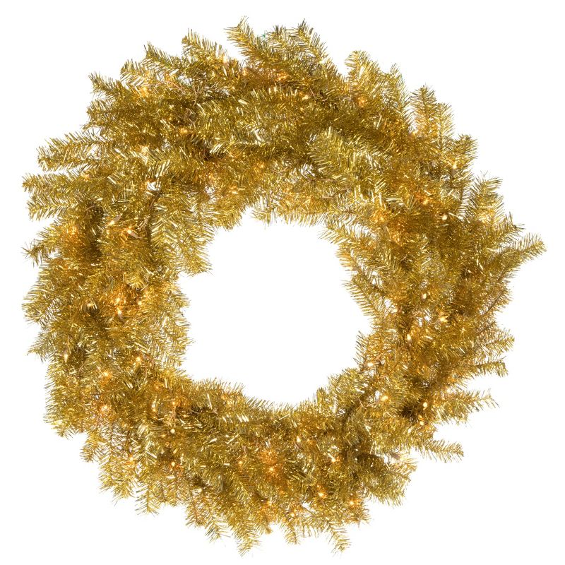 Vickerman Artificial Gold/Silver Tinsel Wreath, 2 of 8