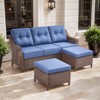 Belord 6" Thick Cushion Outdoor Sofa Patio Couch, Patio Furniture 74.8" Wide Sofa with Brown Round Wicker Comfort High Back Patio Couch for Porch - 3 of 4