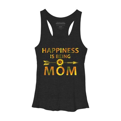 Women's Design By Humans Happiness is Being a Mom Sunflower Arrow By shirtpublic Racerback Tank Top