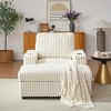 KWPZQEB Corduroy Oversized Armchair, 42" Wide Accent Chairs with Storage Ottoman & Cup Holder, Modern Lounge Chair for Living Room, Bedroom - 3 of 4