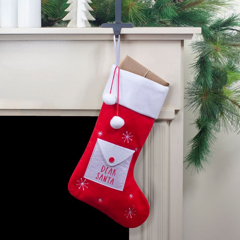 Northlight 19" Red and White "Dear Santa" Envelope Christmas Stocking, 2 of 5