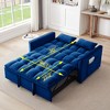 TiranisuBest 3-in-1 Convertible Sleeper Beige Sofa Bed, Velvet Futon Couch with Adjustable Backrest, Side Pocket & Pull-Out Function for Living Room - 4 of 4