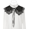 INSPIRE CHIC Women's Semi-Sheer Embroidery Neck Ruff Detachable Fake Dickey Collar Little Shawl 1 Pc - 2 of 4
