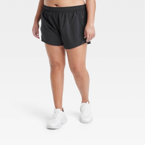 Women's Woven Mid-rise Run Shorts 3 - All In Motion™ Black 1x : Target