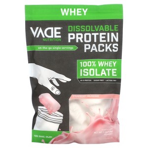 VADE Nutrition Dissolvable Protein Packs | Strawberry Milkshake Whey Isolate Protein Powder, On-The-Go, Low Carb, Low Calorie, Lactose Free, Gluten - 1 of 2