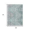 Teal Blue And Ivory Geometric Washable Indoor Outdoor Area Rug - 3 of 4