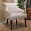 CAVINAS Faux Leather Accent Chair with Mid-Height Backrest and Birch Wood Legs,Upholstered Living Room Chairs,Reading Chairs for Living Room - 2 of 4