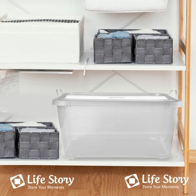 Clear 55 Quart Stackable Plastic Storage Box with Lids