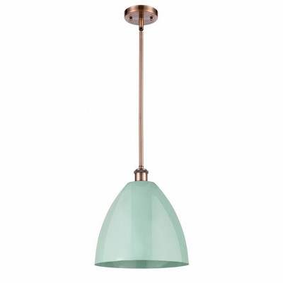 Plymouth Dome - 1 Light Stem Hung Pendant In Industrial Style-12.75 Inches Tall and 12 Inches Wide