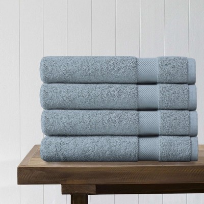 Delara 100% Organic Cotton 650 GSM Long Staple, Soft, Quick Dry & Ultra-Absorbent Bath Sheet (Pack of 4)