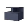 PAGED Wall Mounted Nightstand Modern Wooden Bedside Table with Storage Drawer and 2 Open Shelves, Night Stand for Bedroom, Living Room - 3 of 4