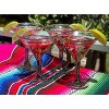Dos Sueños Mexican Hand Blown  Modern Margarita Glasses - Confetti Carmen Design - 12oz - Set of 4 - 4 of 4
