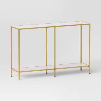 Faux Marble and Metal Console Table Gold - Threshold™