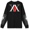 Hunter X Hunter Tonal Character Panels Crew Neck Long Sleeve Men's Black Tee - 4 of 4
