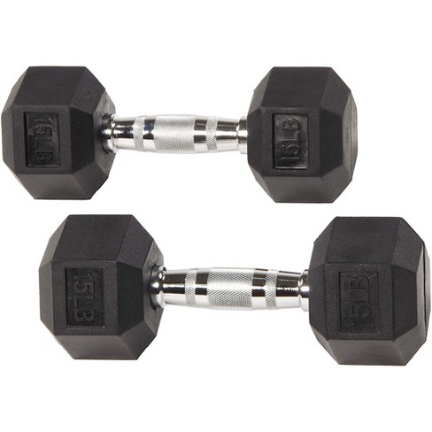 Portzon Unisex-Youth Rubber Encased Hex Dumbbell Hand Weights Slip Anti-roll 